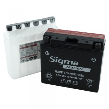 Μπαταρία YT12B-BS Κλειστού Τύπου με Υγρά Sigma 12v 10Ah