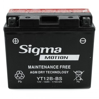 Μπαταρία YT12B-BS Κλειστού Τύπου με Υγρά Sigma 12v 10Ah