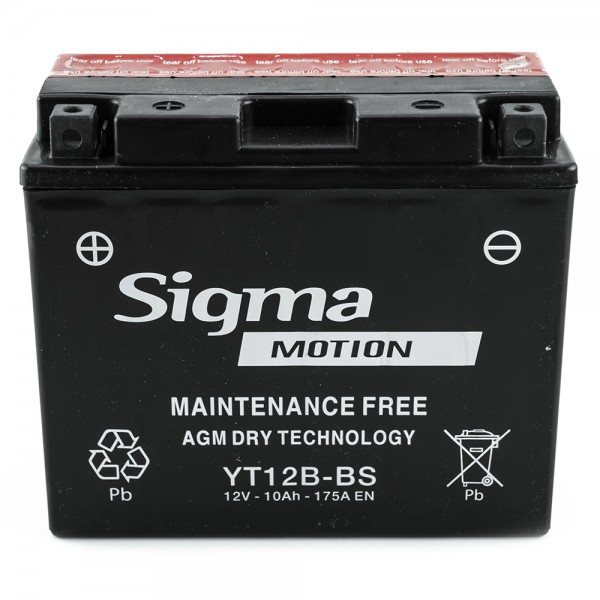 Μπαταρία YT12B-BS Κλειστού Τύπου με Υγρά Sigma 12v 10Ah