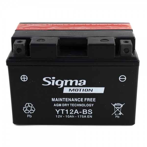 Μπαταρία YT12A-BS Κλειστού Τύπου με Υγρά Sigma 12v 10Ah