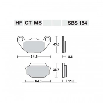 ΤΑΚΑΚΙΑ SBS 154HF FA305 SCOOTER 50-125CCM.AGILITY125(FR)