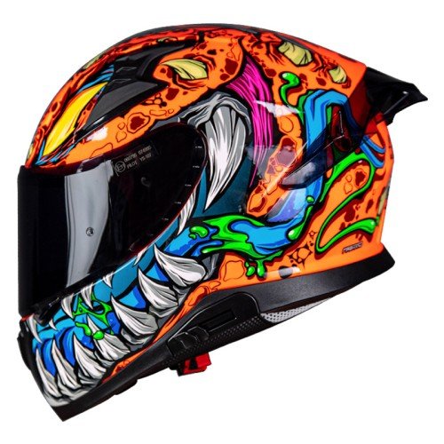 Κράνος Pilot Snake sv ECE 22.06 Reptile-X fluo πορτοκαλί + extra φυμέ ζελατίνα