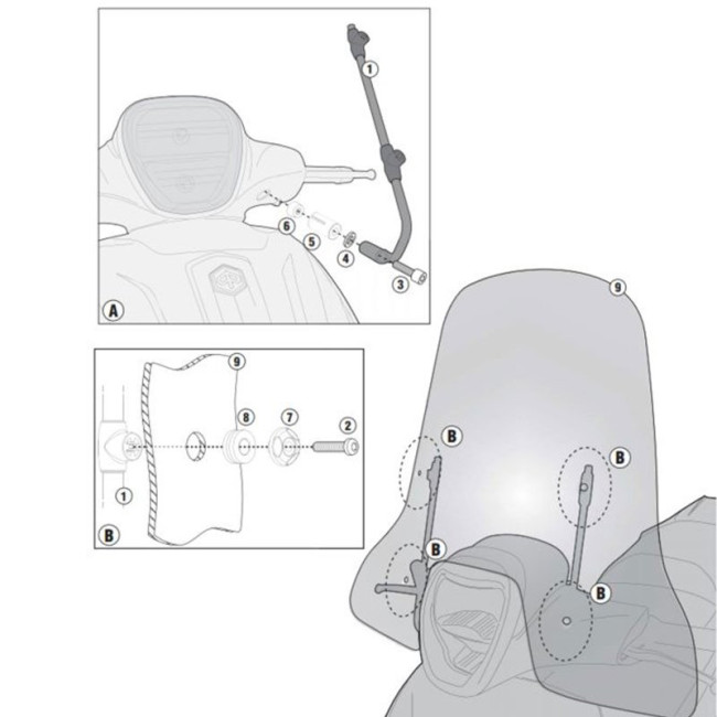 Κιτ ζελατίνας για MEDLEY/S 125-150I-GET 2020-24 Piaggio GIVI A5615A_
