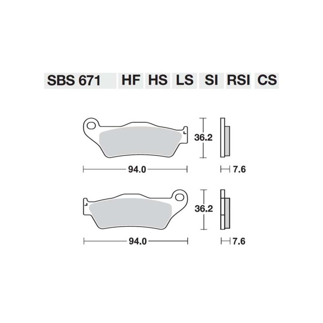ΤΑΚΑΚΙΑ SBS 671HF FA181 STD FR/RR