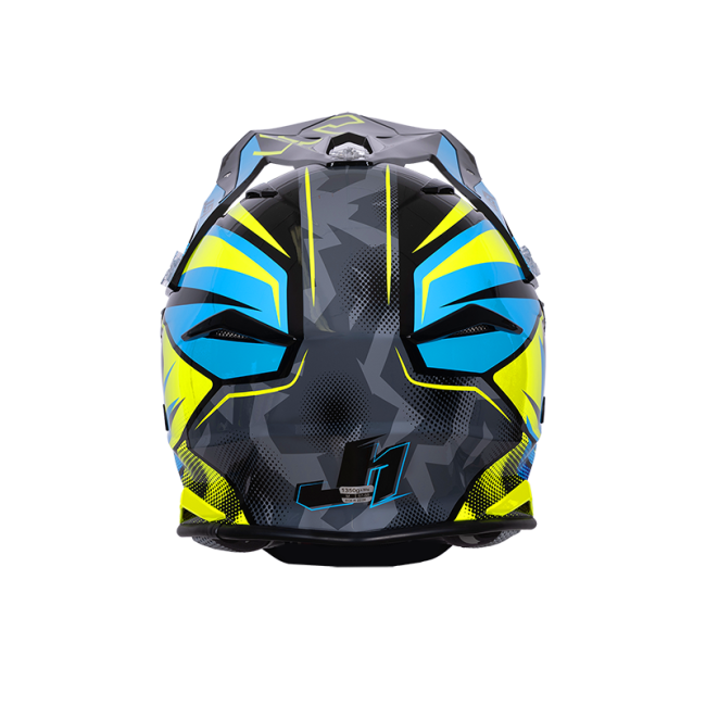 ΚΡΑΝΟΣ JUST1 OFF J-39 REVO BLUE/FLUO YELLOW/BLACK GLOSS ΜΕΓΕΘΟΣ LARGE