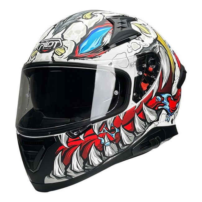 Κράνος Pilot Snake SV Reptile-X άσπρο gloss + Extra Visor
