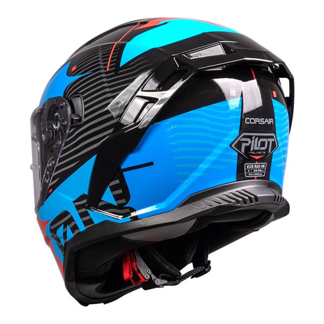 Κράνος Pilot Corsair SV On ECE 22.06 μαύρο/μπλε/κόκκινο gloss (περιλαμβάνει Pinlock 30)