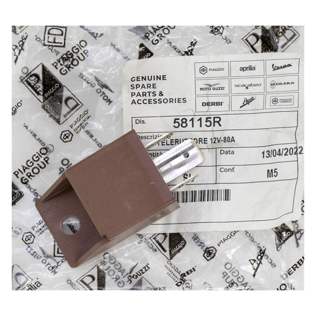 ΡΕΛΕ ΜΙΖΑΣ 80A 12V ΚΑΦΕ ΓΝΗΣΙΟ PIAGGIO 58115R
