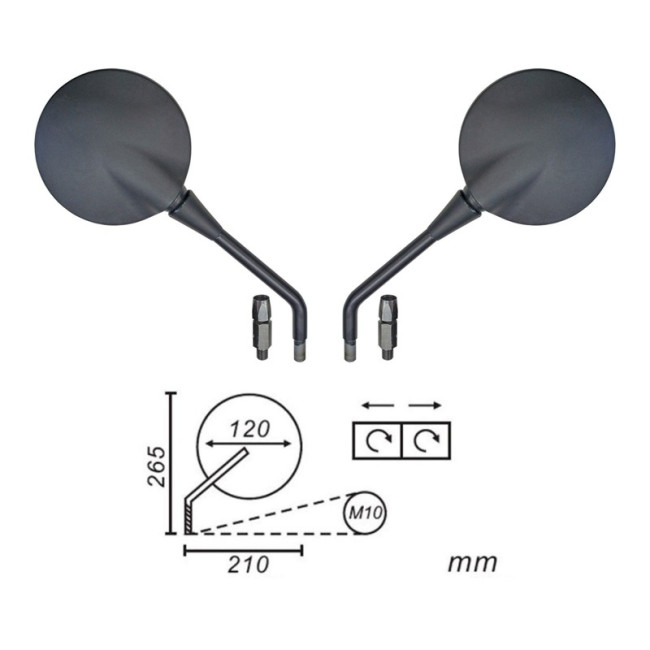 ΚΑΘΡΕΠΤΕΣ ΣΕΤ ΓΙΑ  KTM EXC125/200/250 ΖΕΥΓΟΣ TW  10mm