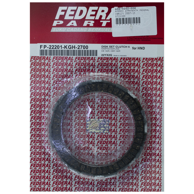 ΔΙΣΚΟΙ ΑΜΠΡΑΓΙΑΖ HONDA CBR 125 07-15 FEDERAL