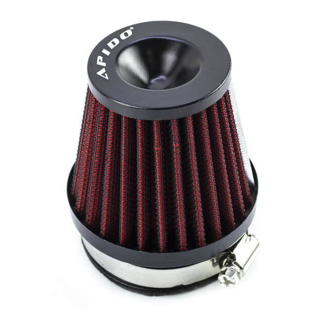 Φιλτροχωάνη 55mm Κωνική Χρώμα Μαύρο/Κόκκινο Apido