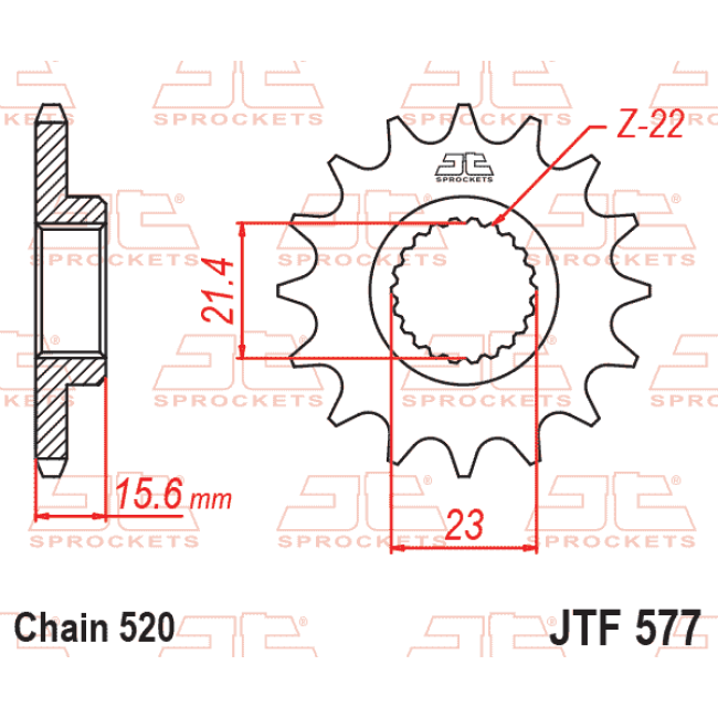 ΓΡΑΝΑΖΙ ΕΜΠΡΟΣ 16 ΔΟΝΤΙΑ XT600 /TT 600   JTF 577.16