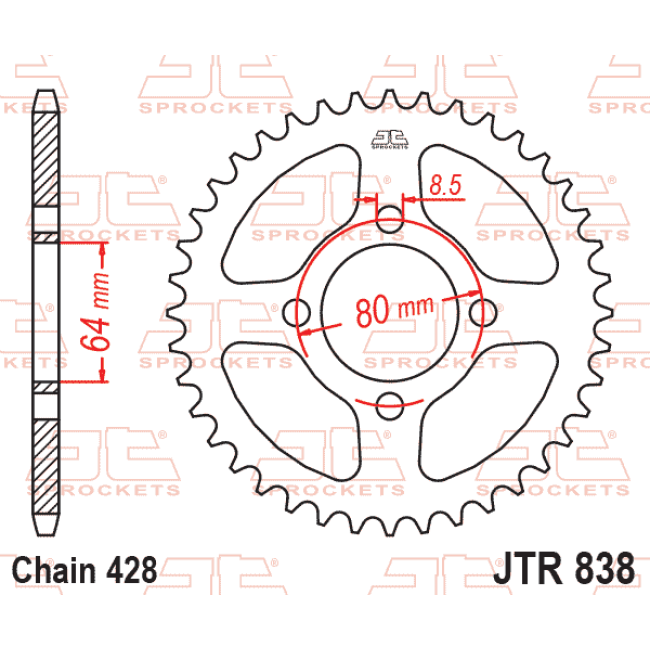 ΓΡΑΝΑΖΙ ΠΙΣΩ CRYPTON 105/115/135 37 ΔΟΝΤΙΑ JTR838-37ZBK