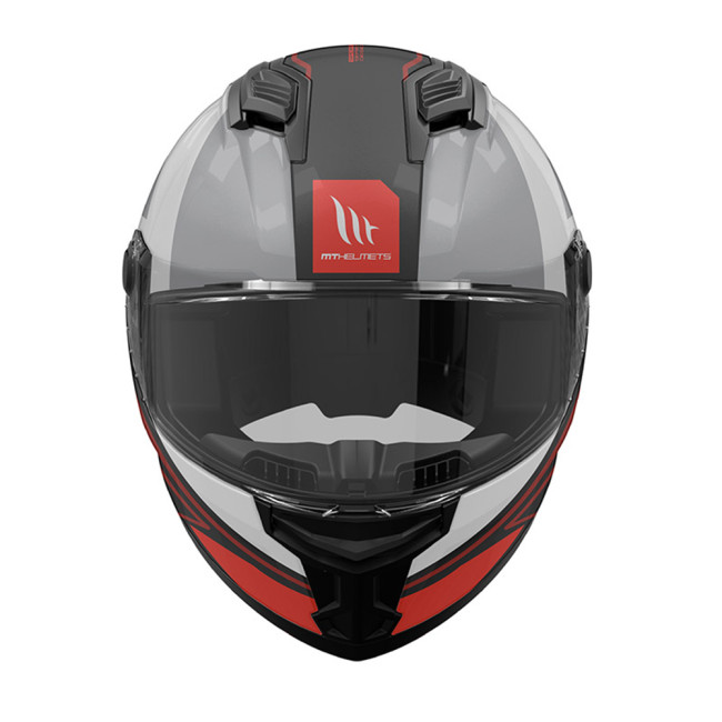 Κράνος Fullface Stinger 2 ECE 22.06 Poun B5 Χρώμα Γκρι/Κόκκινο Ματ MT