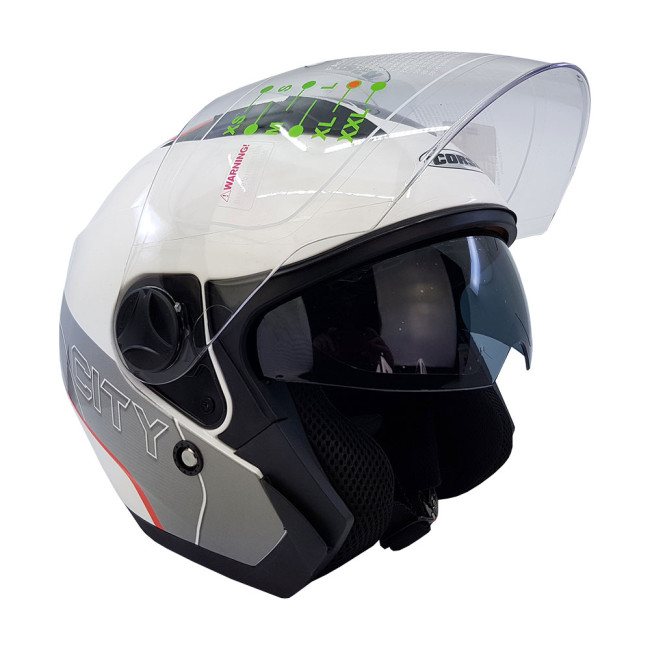 Κράνος Jet Corsa CX 205 Χρώμα Άσπρο με Γραφικά (45)