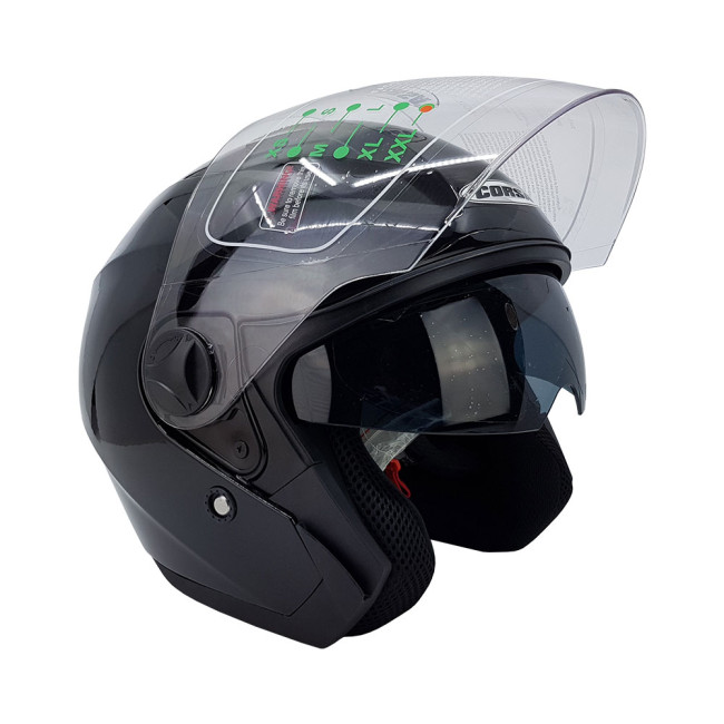 Κράνος Jet Corsa CX 205 Χρώμα Μαύρο Γυαλιστερό