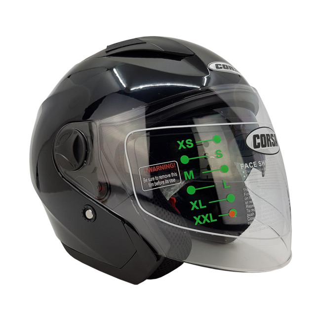 Κράνος Jet Corsa CX 205 Χρώμα Μαύρο Γυαλιστερό