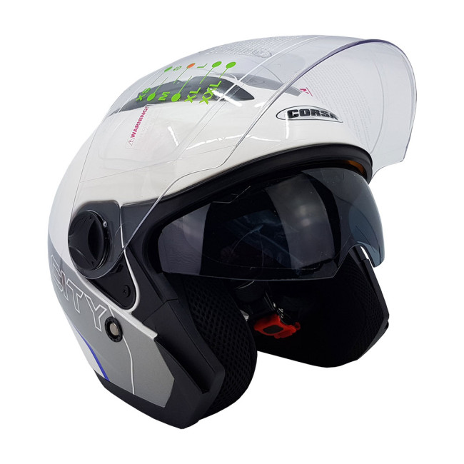 Κράνος Corsa CX205 Jet Χρώμα Άσπρο Γκρι Μπλε