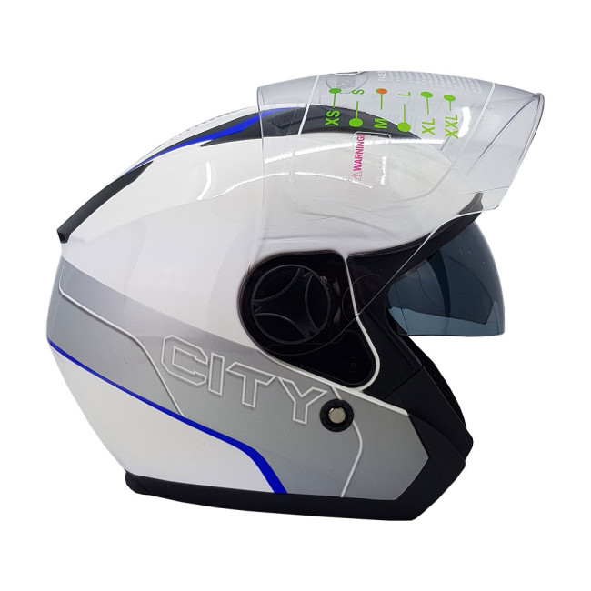 Κράνος Corsa CX205 Jet Χρώμα Άσπρο Γκρι Μπλε