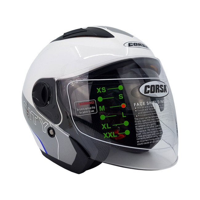 Κράνος Corsa CX205 Jet Χρώμα Άσπρο Γκρι Μπλε