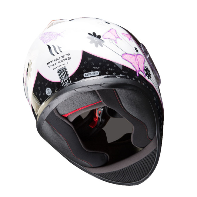 Κράνος MT Thunder Butterfly II Χρώμα Άσπρο-Μωβ