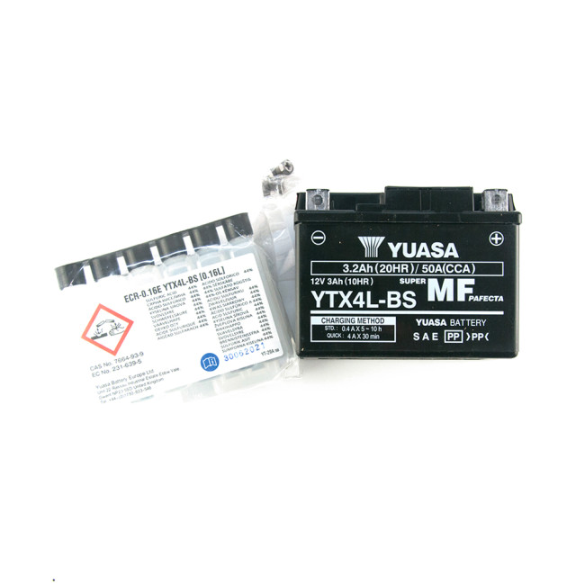Μπαταρία YTX4L-BS Κλειστού Τύπου με Υγρά Μαύρο Κουτί Yuasa 12v 3Ah