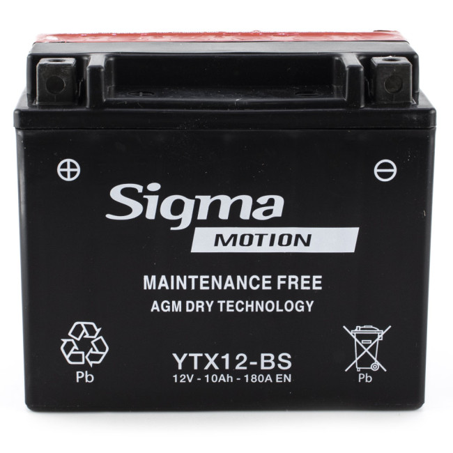 Μπαταρία YTX12-BS Κλειστού Τύπου με Υγρά Sigma 12v 10Ah