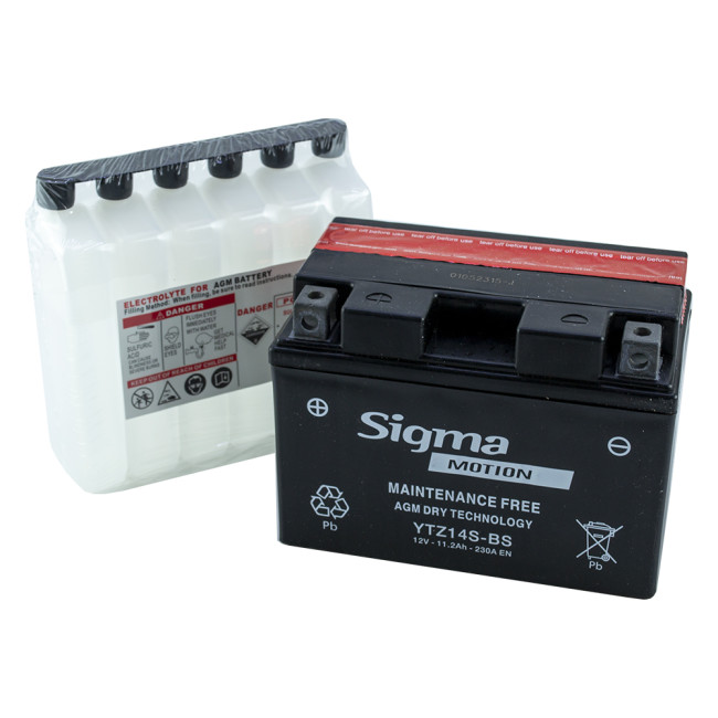 Μπαταρία YTZ14S-BS Κλειστού Τύπου με Υγρά Sigma 12v 11.2Ah