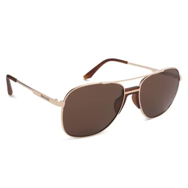 Γυαλιά Ηλίου Force One Gold Metal Frame Brown Lens Sunglasses Oxord SU013