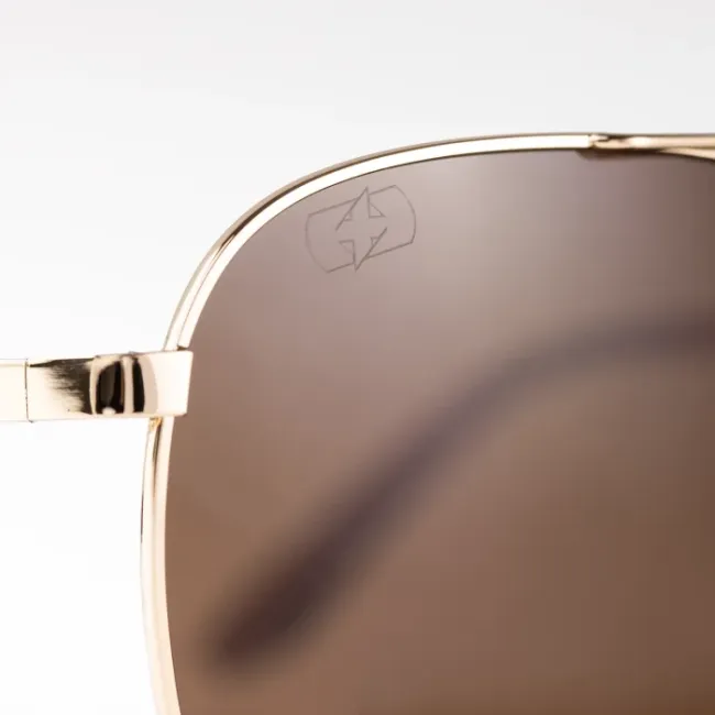 Γυαλιά Ηλίου Force One Gold Metal Frame Brown Lens Sunglasses Oxord SU013