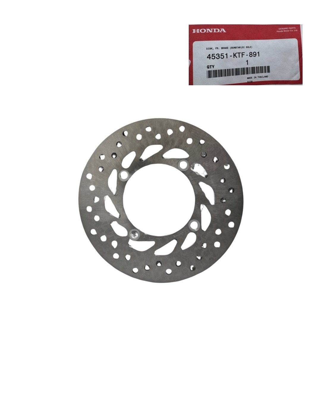 ΔΙΣΚΟΠΛΑΚΑ ΕΜΠΡΟΣ SH150 (2010-2024) ΓΝΗΣΙΑ HONDA 45351-KTF-891